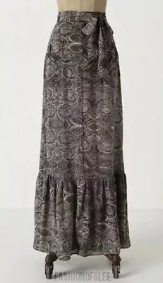 26. NWOT Anthropologie Lil Imprint Fossil Maxi  Print Skirt Size 4 100%Silk. • $79