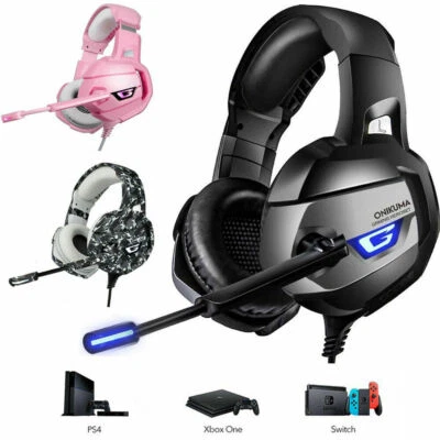 $33.99 • Buy AU 3.5 Mm Gaming Headset For PS4 Xbox-One PSP With Mic Headphones Stereo USB LED