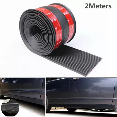 Rubber Car Side Skirt Anti-Collision Protect Strip Scuff Plate Door Sill Strip • $33.06