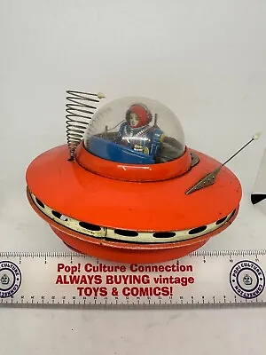 Vintage 1960's Cragstan KO Yoshiya Flying Saucer Battery Operated Tin Toy Clean • $349.95