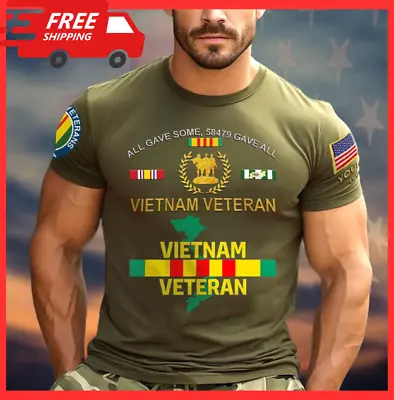 Custom Name US Army Military Gave All Vietnam Veteran 3D All Over Print T-shirt • $28.49