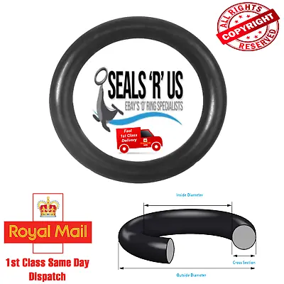 1mm Cross Section O Rings NBR Nitrile Rubber 1mm-50mm ID Oil Resistant Seals • £2.37