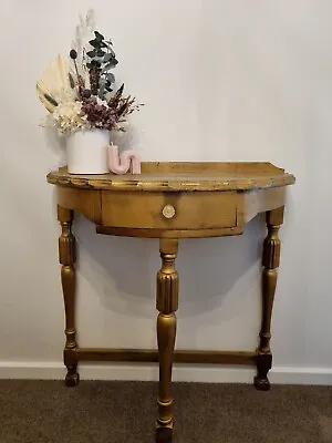$265 • Buy Antique Gold Hall Table Console Unit Draw