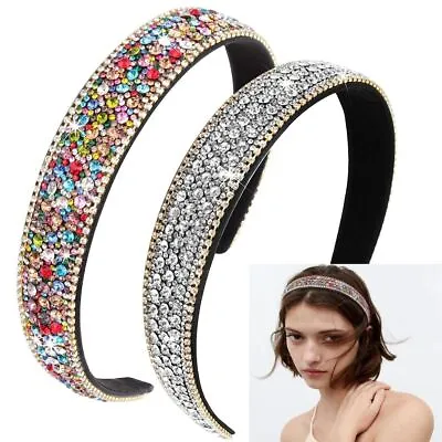 Glitter Crystal Headband Rhinestone Headbands Wide Headbands For Women Girl • $5.65