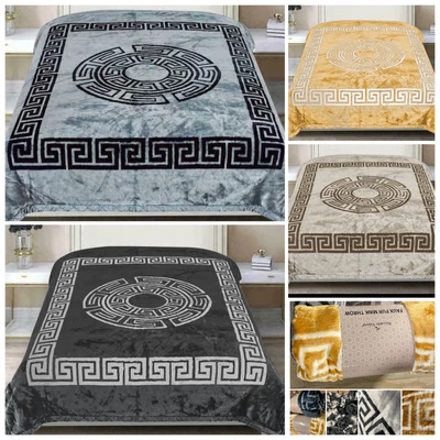 £21.74 • Buy Soft Mink Throw Over Bed Faux Fur Fleece Blanket Winter Warm Throw Greek Key