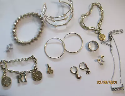 Gold Plate Earring Bracelet Jewelry Lot Vintage & Modern • $1.99
