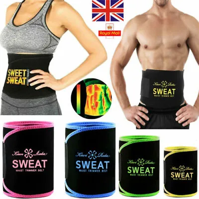 Pink Women Men Tummy Waist Cincher Sweat Belt Trainer Hot Body Shaper Slimming • £6.79
