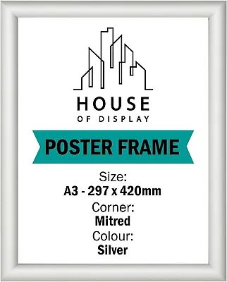 A3 Silver Snap Frame - Poster Holder And Retail Display Mitred Corners.. • £199.80