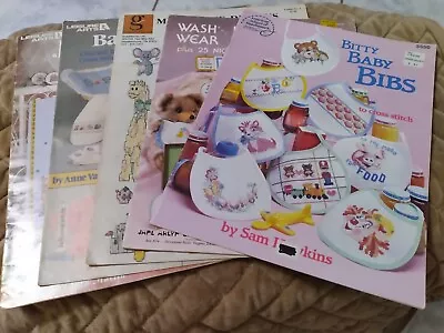 Five Vintage Cross-stitch Books Pre-owned Good Condition Great Projects  Babies  • $15