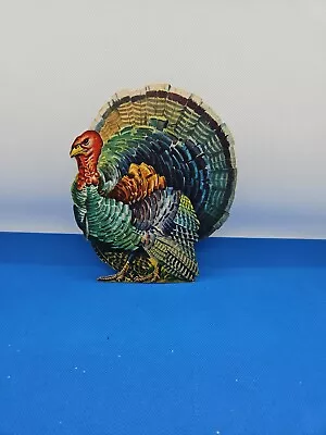 Vintage Die Cut Thanksgiving Turkey Ornament - 1970's - 7 X 6 • $10