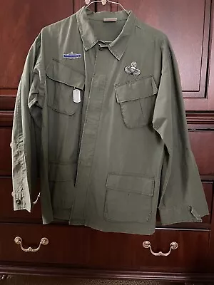 NEW Vietnam OD Repro Jungle Jacket W/ CIB & Master Jump Wings LG  • $80.75