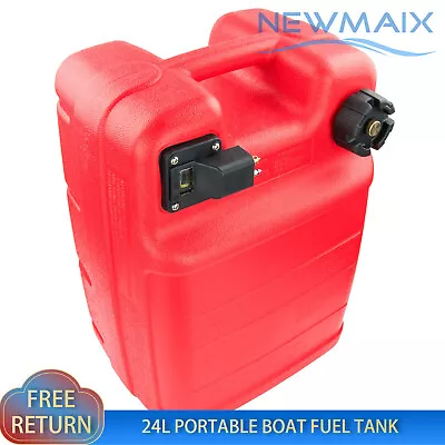 Boat Fuel Tank 24L 6Gallon Marine Outboard Fueling Tank W Connector For YAMAHA • $54.99