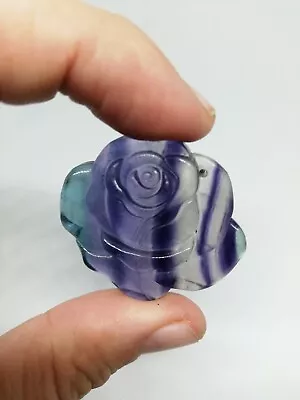 £12 • Buy Very Pretty Hand Carved Rainbow Fluorite Rose