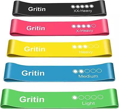 Gritin Resistance Bands [Set Of 5]  Skin-Friendly Resistance Fitness Exercise L • $24.76