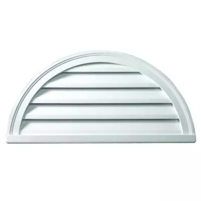 Fypon Gable Vents + Louvers 36  X 18  Functional Half Round Polyurethane White • $125.17