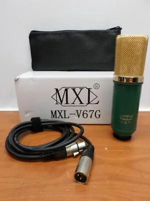 MXL V67G Large-Diaphragm Cardioid Condenser Microphone (Green With Gold Grille) • $74.99