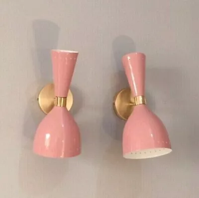 Vintage Mid Century Modern Brass Italian Wall Sconce Stilnovo Wall Fixture Lamps • $106.33