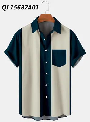 Male Clothing Bowling Shirts Rockabilly Style Fashion Indie Mens Shirts Hot • £15.99