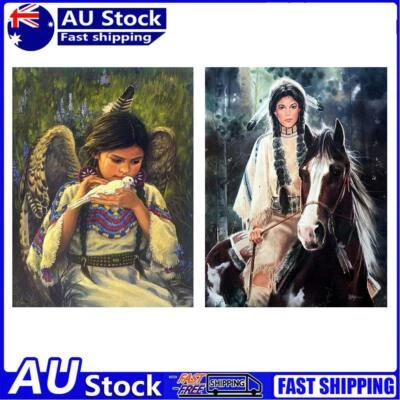 $11.01 • Buy 5D DIY Diamond Painting Kit Full Round Drill Girl Mosaic Picture Wall Decor