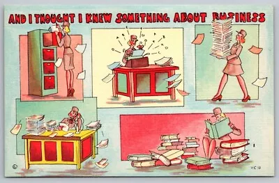 Comic Postcard Halverson Beals WC-19 WAC Soldiers In Offices Doing Paperwork • $6.76
