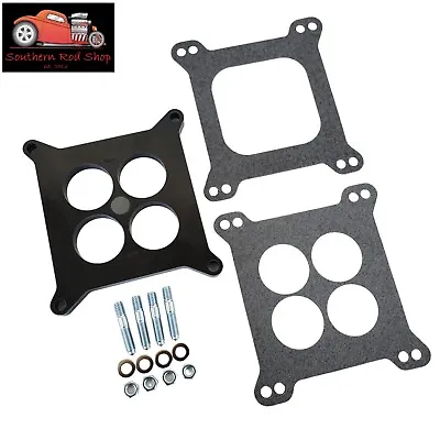 1/2  Ported 4 Barrel Center Phenolic Carburetor Spacer Chevy Ford Holley Demon • $18.95