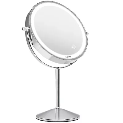 Double Sided Makeup Mirror 1X 10X Magnifying Mirror With LED Light Vanity Mirror • £25.99