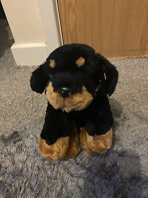 Keel Toys Rottweiler Black Brown Dog Soft Plush Toy Small 8” • £8