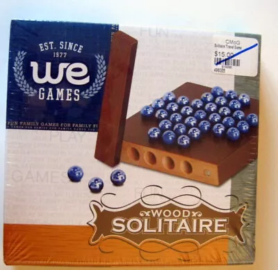 Wood Solitaire By We Games Wood Expressions 2007 NIP Strategy Fun Marbles  • $4