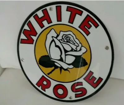 White Rose Gasoline Gas Oil Sign • $16.50