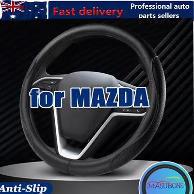 For Mazda CX3 CX5 CX7 & CX9 Genuine Leather Steering Wheel Cover 38cm/15'' Parts • $37.82