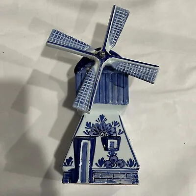 VINTAGE BOMA DELFTS BLAUW SPINNING WINDMILL MUSIC BOX Blades  Damaged Repaired • $9.99