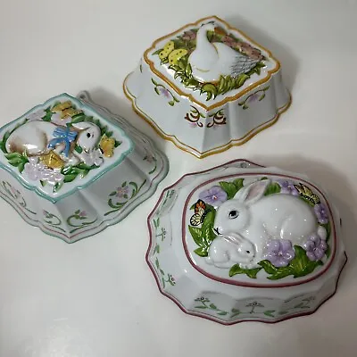 3  Le Cordon Bleu Franklin Mint Bunny/Rabbit Goose & Lamb Ceramic Wall Molds • $32.98