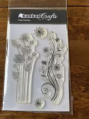 Kanban Clear Stamps Florals And Swirls New • £2.50