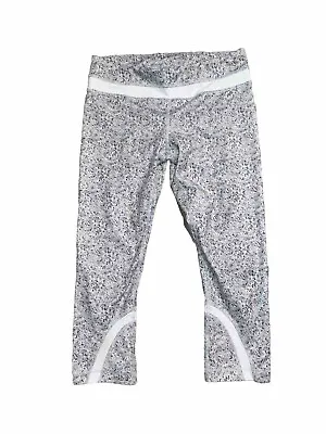 Lululemon Run Inspire Crop Size 8 21  Petite Fleur Silver Spoon White Luxtreme • $24.99