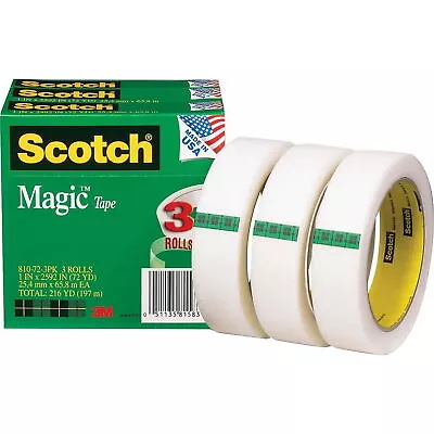 Scotch Magic Tape 1  X 2592  3  Core 3/Pack Clear • $18.83