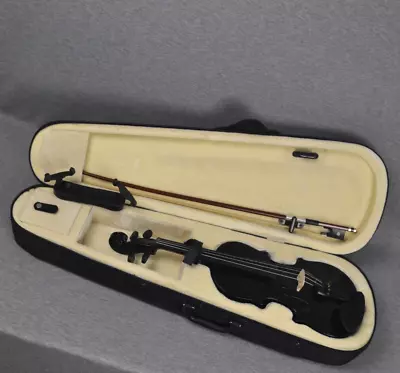 Mendini By Cecilio Violin MV-Black 1/4 Case Extra Bridge Rosin Spare Strings Bow • $40