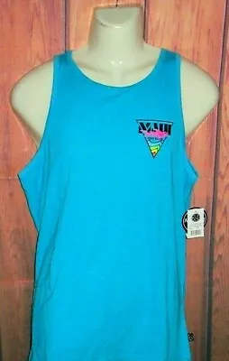 Mens Maui And Sons Shark Blue Tank Top T-shirt Size M • $19.90