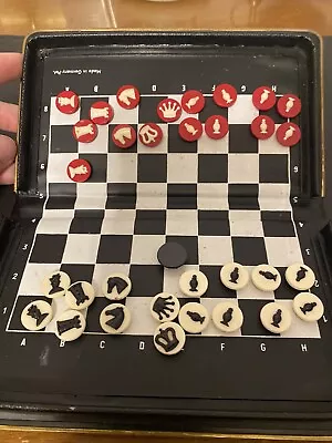 Vintage 1960s Small Folding Magnetic German Chess Set • $24.99