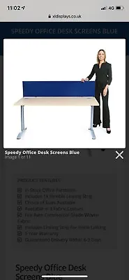 £90 • Buy BRAND NEW UNUSED DESK DIVIDER SCREENS X 4 Various Sizes In ROYAL BLUE