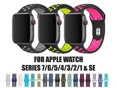 For Apple Watch Silicone Sport Strap Series 9 8 7 6 5 4 3 SE 38 40 41 42 44 45mm • $2.33