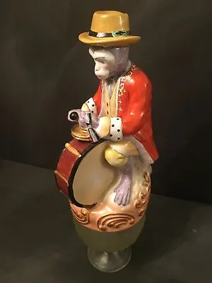 Antique Collectible Meissen-Style Porcelain Monkey Orchestra Playing Drum 13  • $195.75