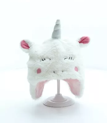 £5 • Buy Blue Zoo Girls White Acrylic Bonnet Size S - Unicorn Ears