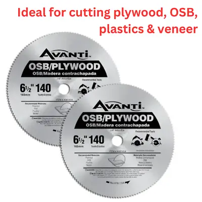 6-1/2 In. X 140-Tooth OSB/Plywood Circular Saw Blade 2-Pack • $14.99