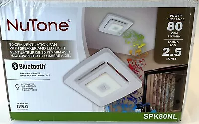 NuTone 80 CFM Bathroom Exhaust Fan W/ Bluetooth Speaker And LED Light SPK80NL • $89.99