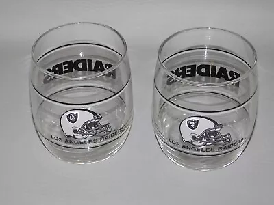 Vintage Los Angeles Raiders Tumblers Glasses Drinking 3 3/4  Tall - Set Of 2 • $14.99