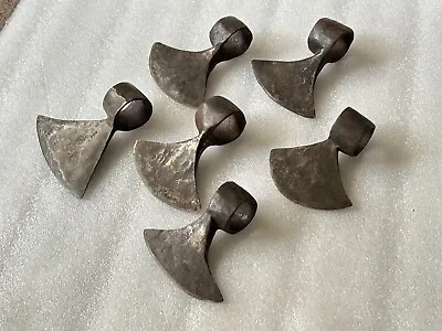 Rare Vintage Hand Forged Heavy Iron Hatchet Axe Head Wood Cutter Tool 6 Pcs • $263.07