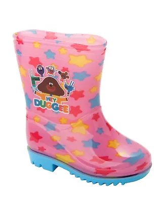 Girls Official Hey Duggee Pink Wellies Rain Snow Wellington Boots Kids Size 5-10 • £10.99