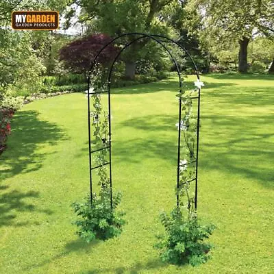 Metal Garden Arch Traditional Archway Climbing Plants Support Outdoor Trellis • £31.99