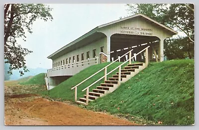 Postcard Mahomet Illinois Covered Bridge Crossing Sangamon River • $7.99