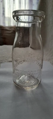 $40 • Buy Wheeling Area Antique Milk Bottle Fischers Dairy Farm Tridelphia W VA 1/2  Pint